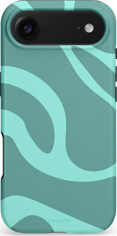 Casetastic hoesje geschikt voor Apple iPhone Air - MagSafe - Dubbellaagse bescherming - Aqua Golven - Fashion Case - Saliegroen