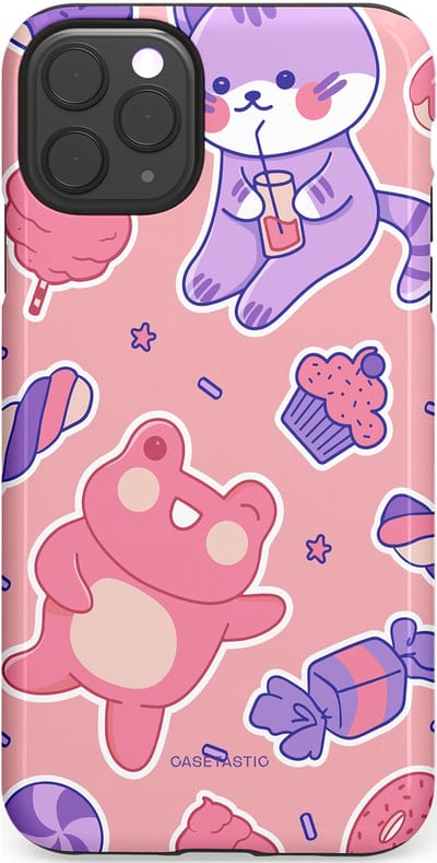 Casetastic hoesje geschikt voor Apple iPhone 11 Pro Max - Dubbellaagse bescherming - Snoepvriendjes - Fashion Case - Lichtroze Lavendel Koraal