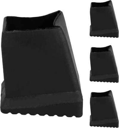 Ladderpootkappen - Antislip Voetjes - Vloerbescherming - Schokabsorberend Rubber - 4x3.7x3.5cm - Zwart
