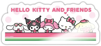Hello Kitty En Vriend Eten Watermeloen Sticker Maat S (max. 10 x 10cm)