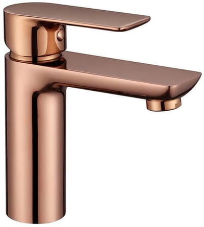 Hudor Wastafelkraan Bronsroze met Planchet - Wastafelmengkraan Collectie Penee 055 - Moderne Design Fonteinkraan - Keramische Cartridge - Waterbesparing