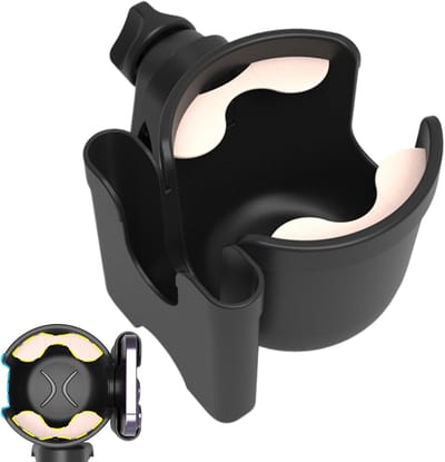 Wandelwagen Bekerhouder - Kinderwagen Fleshouder - Praktisch Babyreizen - Betrouwbaar Anti-Schudden - 16 x 12 x 10 cm - Perzikkleur