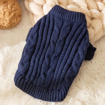 Vêtements pour chiens de petite taille, pull chaud en tricot pour animaux de compagnie, mignon, solide, col roulé, hiver, doux, pour chats, chihuahua XS black