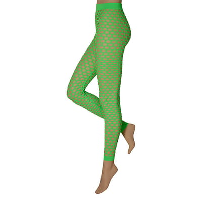 Panty doorschijnend stretch met gaten - Neon groen / L/XL