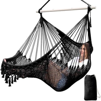 Ibenzoa® Uiterst Comfortabele Hangstoel voor Binnen en Buiten met Brede Zitplaats en Sterke Spreidstang
