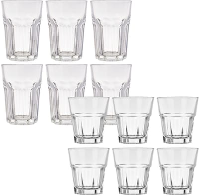 Vivalto Vidrio drinkglazen set - 12x - 300 en 360 ml - glas - transparant