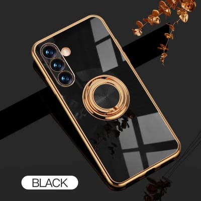 Vergulde Roterende Ring Stand Houder Kickstand Telefoonhoesje Voor Samsung Galaxy S25 Ultra S24 Plus S23 FE S22 S21 Edge Siliconen Funda For S25Edge