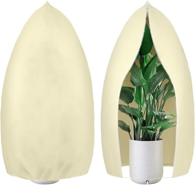 Set van 2 Winterbescherming voor Planten Buiten 120 x 180 cm - Herbruikbare Wintertent voor Potplanten met Rits en Bescherming tegen Vorst