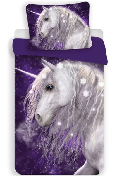 Unicorn - Dekbedovertrek - Peuter formaat - 100x135Cm - 100% Katoen.