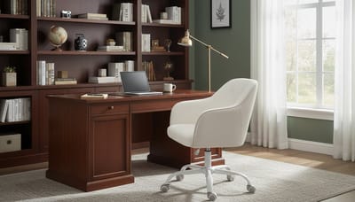 Bureaustoel Ergonomisch – Casa Velluto VelvetComfort Pro Draaistoel – In Hoogte Verstelbare Bureaustoel met Armleuningen – Luxe Fluweel & PU Bekleding – Computerstoel voor Thuiswerkplek, Kantoor en Studie – Cappuccino Beige – Max. 110 kg