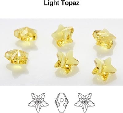 Swarovski Elements, 18 stuks Swarovski sterkralen, 8mm, light topaz, 5714