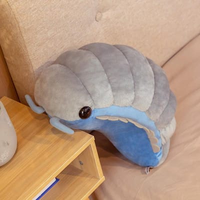 30-50Cm Simulatie Grijze Getijdenworm Pluche Speelgoed Kawaii Blauw Knuffeldier Pissebed Kussen Zachte Pop Kinder Kerstcadeau Voor Meisje 30cm grijs