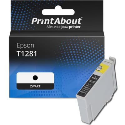 PrintAbout huismerk Inktcartridge T1281 Zwart Geschikt voor Epson