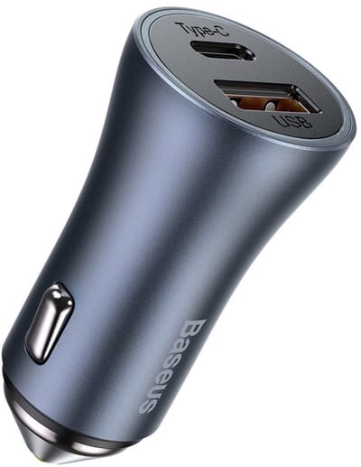 Baseus Golden Contactor Pro car charger USB + USB-C QC4.0+ PD SCP 40W (gray)