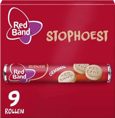 Red Band Stophoest - keel snoep - verzachtende smaak - 9 rolllen a 40g