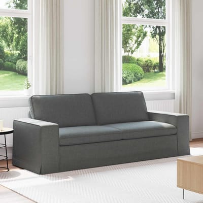 vidaXL - Bank - Donkergrijs - 222 - x - 80 - x - 82 - cm - Stof