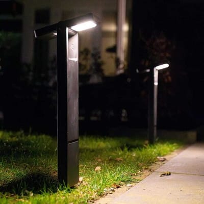 HOFTRONIC -2x Alton - Solar buitenlamp - Kantelbaar - 2 Lichtstanden - Solar Prikspots - Zwart - 3000K Warm wit licht - Solar Tuinverlichting zonne energie - Solar lamp - IP54 Waterdicht