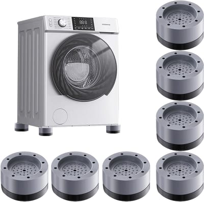 Verstelbare Antivibratie Pads voor Wasmachines - 8 Stuks, Antislip Voeten voor Wasmachines en Drogen, Hoogte Instelbare Ondersteuning en Geluidsreductie