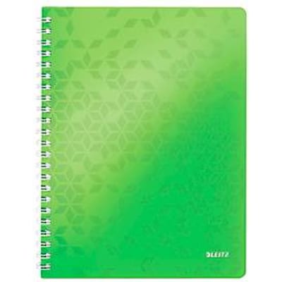 Leitz WOW collegeblok, A4-formaat, 80 gelinieerde vellen, transparante zak, FSC®-gecertificeerd, groen