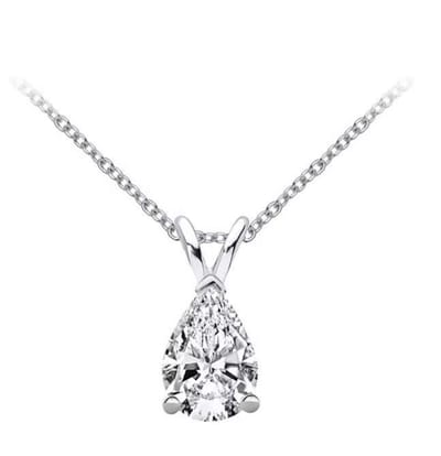 Selevie Ketting Wit Goud – Peer en Druppelvormige Moissanite 1.5 ct VVS – Witgoud met Zilver