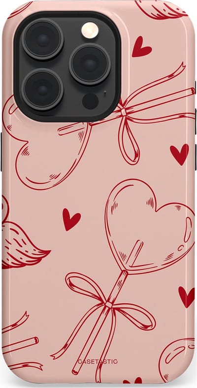Casetastic Hoesje Geschikt voor Apple iPhone 15 Pro Magsafe - Stijlvolle Beschermende Duo-layer Case - Zoete strikjes