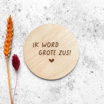 Cirkel | ik word grote zus | 10 cm | Fien & Feau