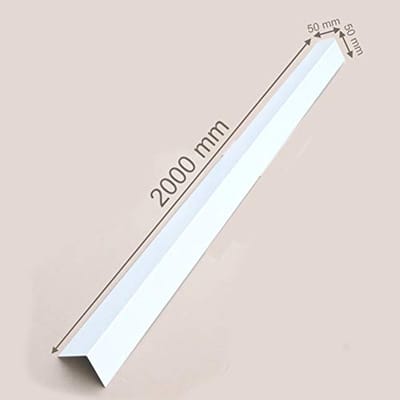 Aluminium hoekplaat - Dak en gevel - Bouwprojecten afwerken - UV-bestendig met folie - 150x150mm 2 meter - Wit RAL 9010