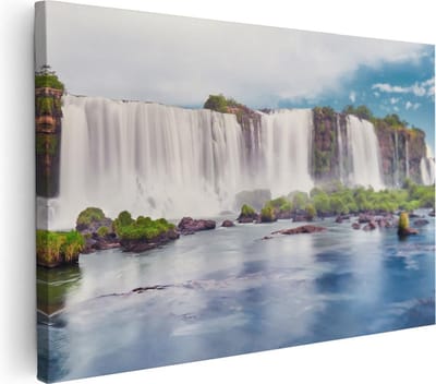 Artaza Canvas Schilderij Natuur - 30x20 cm - Klein - Wanddecoratie Waterval - Muurdecoratie Woonkamer - Kamer Accessoires