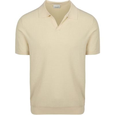 Polo Shirt Korte Mouw Profuomo Poloshirt Riva Structure Ecru