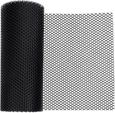 Dailygoods - 5m x 30cm Zwart Plastic Kippengaas Hekwerk - Pluimvee Schermen Met Kabelbinder