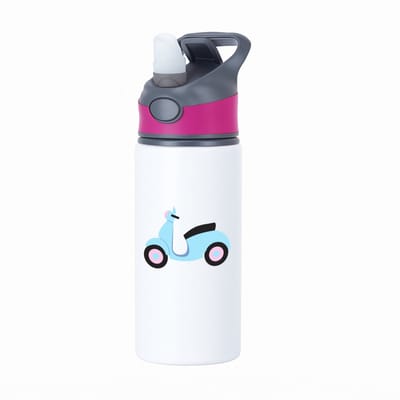 Hacebo® - Scooter waterfles met rietje roze - Motor - Scooter rijders - Brommer - Motorvoertuig - water fles - 650ML