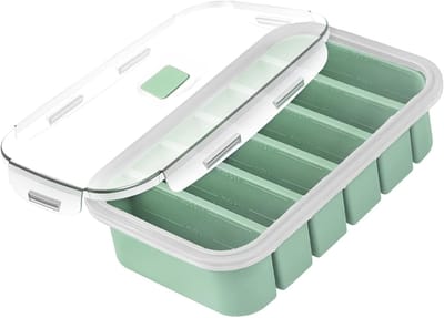 KZQ Silicone IJsblokjes Vorm 2-Pack Met Deksel 6 Porties Soep Bouillon Diepvries Container Voor Voorraad Saus Boter En Invriezen Keuken Accessoires