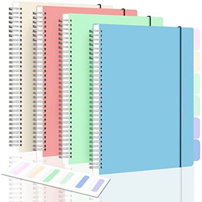 Spiraal notitieboek, breed gelinieerd notitieboek, notitieboekje met brede lijnen, 8,5 x 11 inch, A4-notitieboek, groot onderwerp voor school, werk, notities, 560 dik papier, 24 stuks indextabs