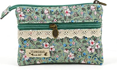Romantische handgemaakte portemonnee voor dames met bloemenpatroon, vintage design, compact en lichtgewicht voor dagelijks gebruik en uitjes