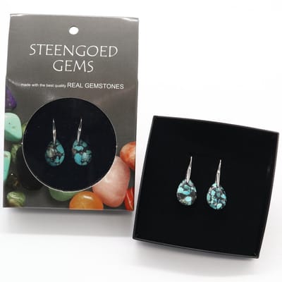 Gemstone oorbellen Turkoois