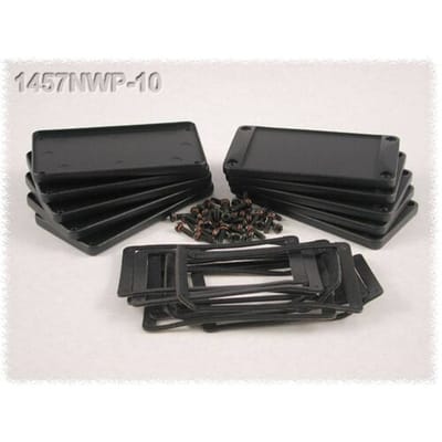 Hammond Electronics 1457NWP 1457NWP End plate Zonder flens (l x b x h) 5 x 104 x 55 mm Aluminium Zwart 2 stuk(s)