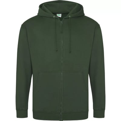 Vegan Hoodie met ritssluiting en capuchon Bottle Green - L