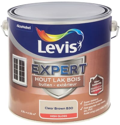 Levis - Expert Hout Lak Buiten High Gloss Mix - Clear Brown B30 - Mengverf - 2,5 L