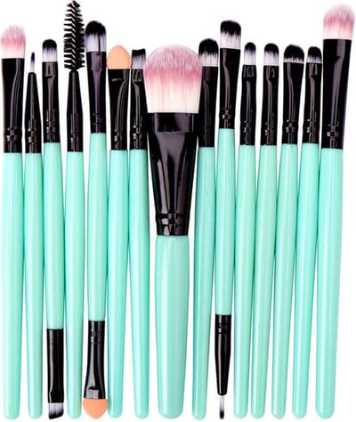 ***Diamond Make Up Brush - Make Up Penselenset - Oogschaduw - Kwasten - Groen en Zwart - Licht Blauw - van Heble®***