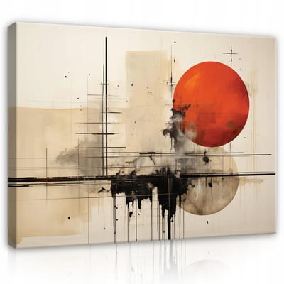 WALLARENA - Canvas schilderij - 100x70 cm - abstracte wanddecoratie voor slaapkamer en woonkamer modern