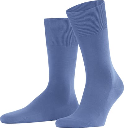 FALKE ClimaWool eenkleurig wol lyocell sokken heren blauw - maat 41-42