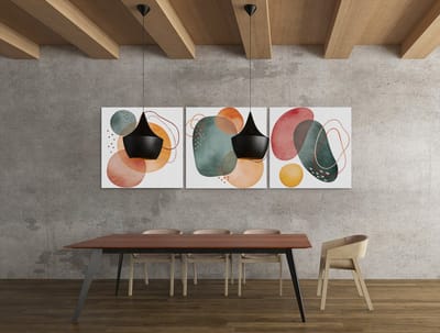 Drieluik Canvas Schilderij Abstract Modern – Minimalistische Wanddecoratie - 3x30x30xcm