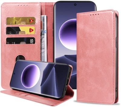 Geschikt voor Oppo Find X7 Telefoonhoesje Kunstleer met Magnetische sluiting en Pasjeshouder Bookcase met Klepje - Walletcase with Cardslot - Rosé Goud - Smartphonica geschikt voor Oppo Find X7