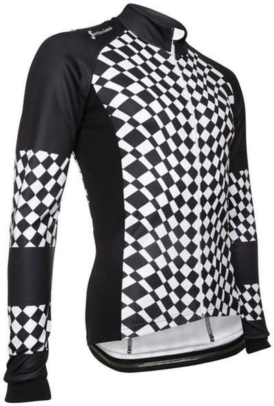 Fortissima Fietsjack Heren en Dames - Optische Kunst - Blokken - Fietsjas - Zwart/Wit - Maat XS