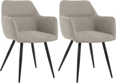 Lina® Nova Eetkamerstoelen - Grijs - Set van 2 - Stof