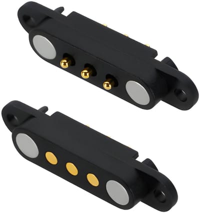 Alta-X - 3 Pin Pogo Magneet connector met montage gat - Pogo plug - 3 Polige Magnetische connector