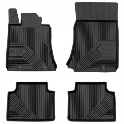 Premium Rubberen Mattenset No.77 - Geschikt voor Alfa Romeo Giulia vanaf 2016 (RWD / 2x4) - Perfecte Pasvorm - TPE Elastomeer - Zwart - 4-delig - FROGUM