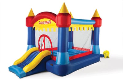 Avyna Springkussen Castle Adventure 2-in-1 – Met Glijbaan en Klimwand – 375x275cm – Inclusief Blower – Speelkasteel voor Thuis