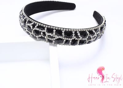 Haar in Stijl® | Diadeem Midnight Zwart Rhinestones Diamant Brilliant | vrouwen dames haaraccessoires feest bruiloft verloving