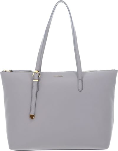 COCCINELLE Leren Schoudertas Coccinelle Gleen Handbag Light Grey Lichtgrijs